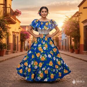 Mexican double circle practice skirt folklorico